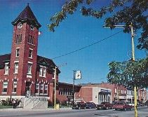 Aerial view of Tilbury waterfront park and marina area